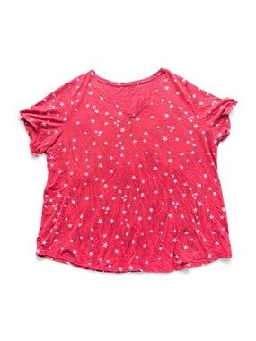 ✨Red and white star print cotton t-shirt Size 3XL✨
